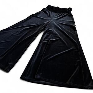 Black Velvet Gaucho Pants Foldover Waist Y2K Goth Indie Made in USA